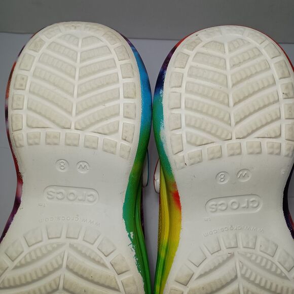 CROCS Classic Bae Platform Clogs Women Size 10 Multi Color Tie Dye 206902 NWOT - Picture 12 of 16